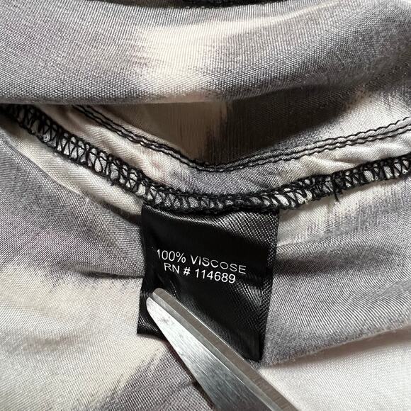 Cino Zebra Print Satin Button Up Shirt Size Medium Roll Tab Sleeve Maximalist - Picture 6 of 10